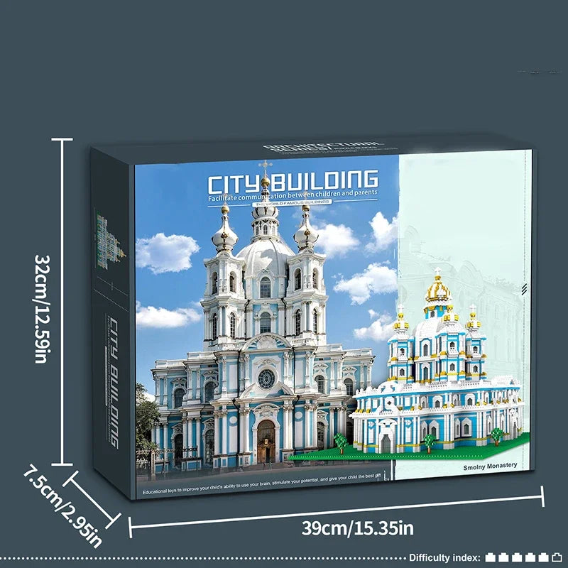 3737PCS World Famous Smolny Church Mini Bricks Model Building