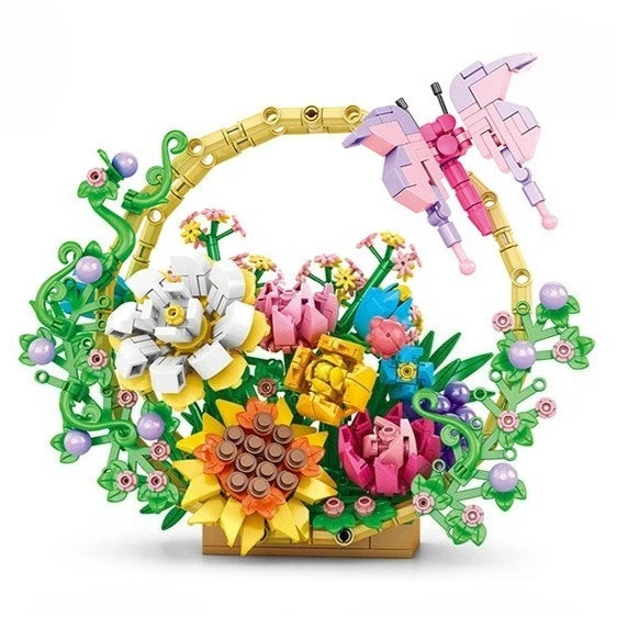 1000PCS Pink Bouquet Yellow Glory Blue Coneflower