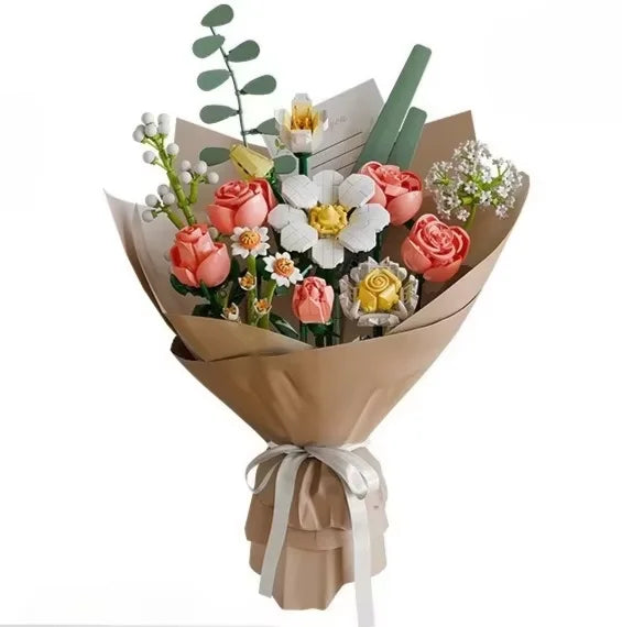 1000PCS Pink Bouquet Yellow Glory Blue Coneflower