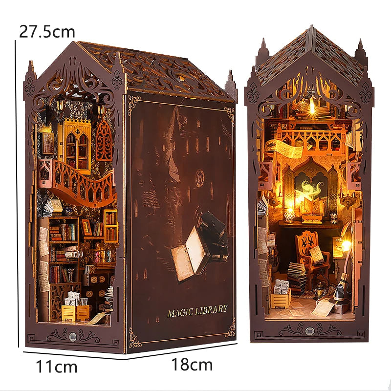 DIY Wooden Book Nook Shelf Magic Library/Gothic Bedroom