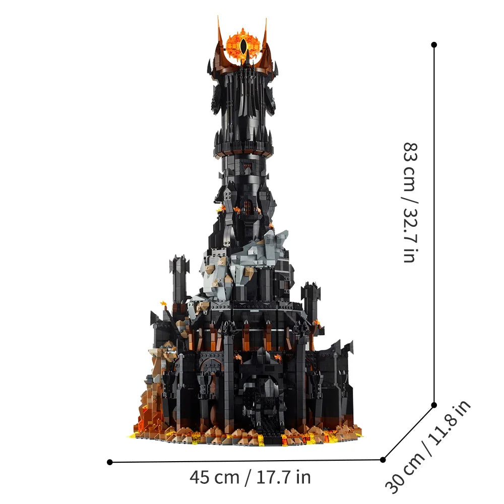 MOC Lord of Ring Black Tower Dark Model Building Blocks Kit Bricks