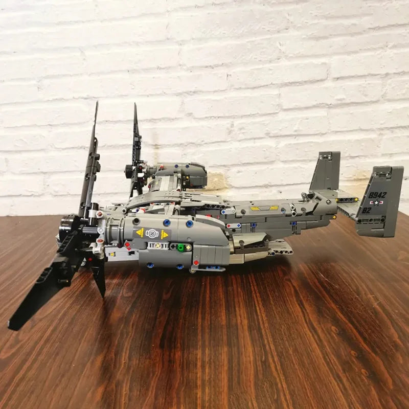 1685PCS V-22 Osprey Tiltrotor Aircraft Building Blocks with Control