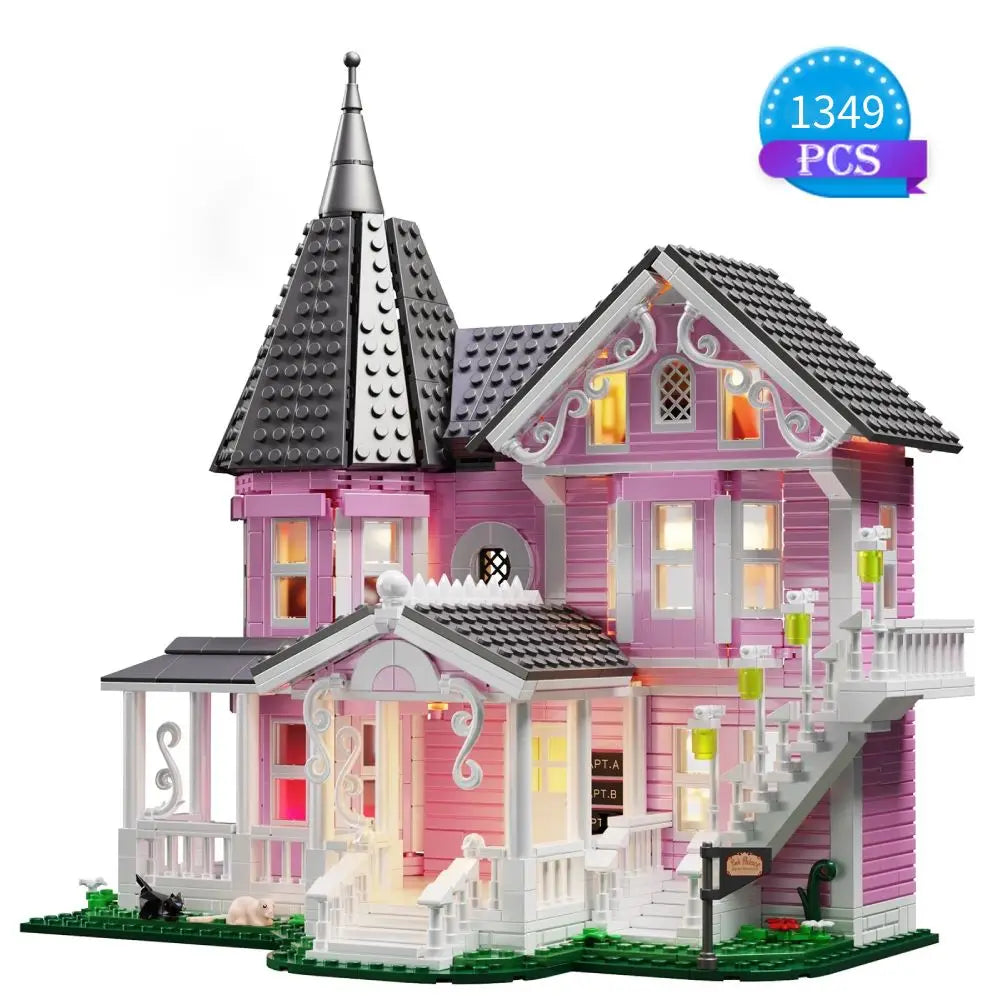1349 PCS Coralines Pink Halloweeen House
