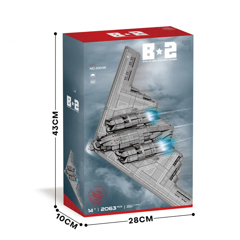 2063Pcs Military B2 Ghost Stealth Bomber