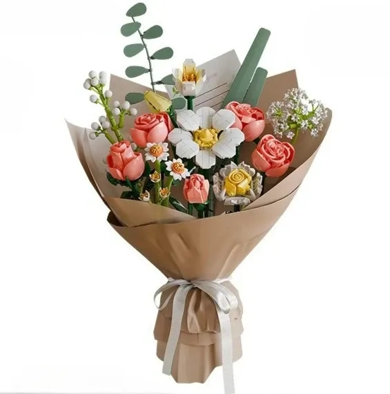 1000PCS Pink Bouquet Yellow Glory Blue Coneflower