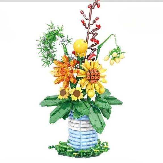 1000PCS Pink Bouquet Yellow Glory Blue Coneflower
