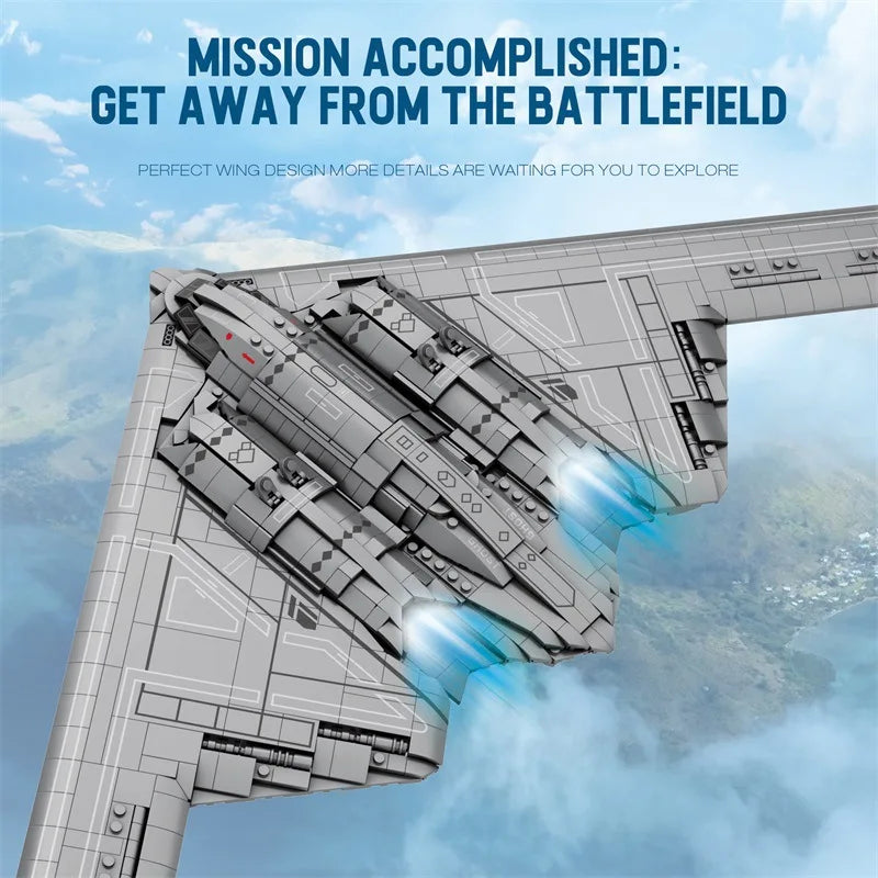 2063Pcs Military B2 Ghost Stealth Bomber