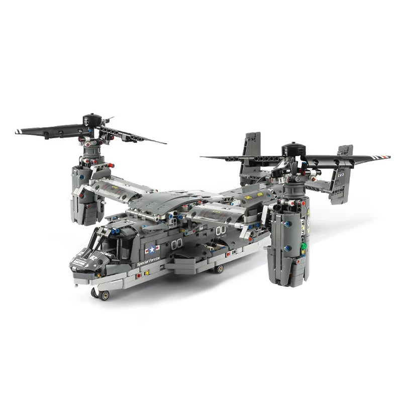 1685PCS V-22 Osprey Tiltrotor Aircraft Building Blocks with Control