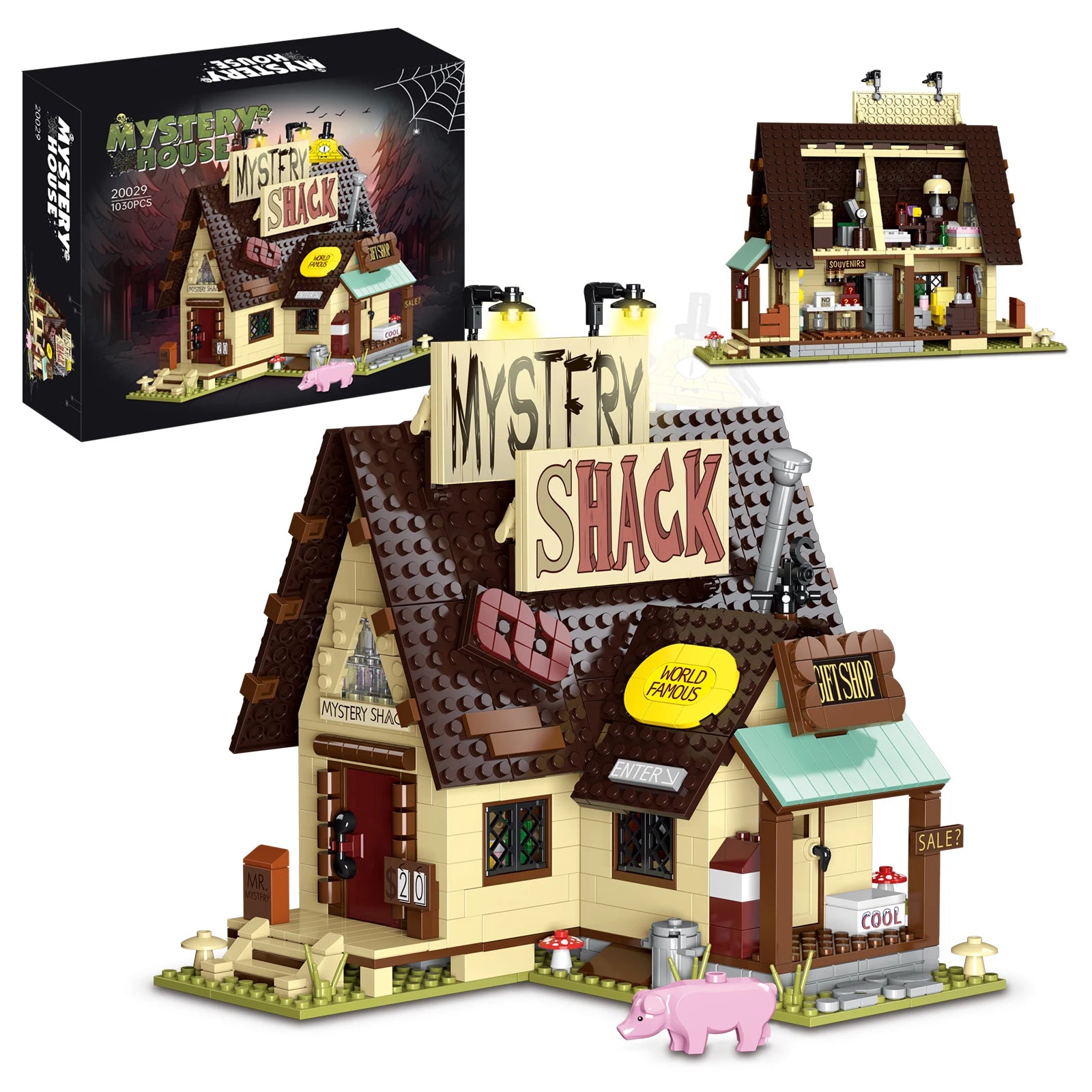 1030PCS Gravity Fall house Mystery Shack Brick