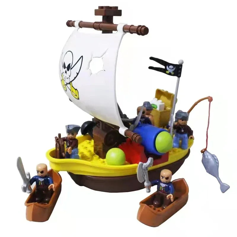 Big blocks Big Size Sea Adventure Ship Series with Pirates