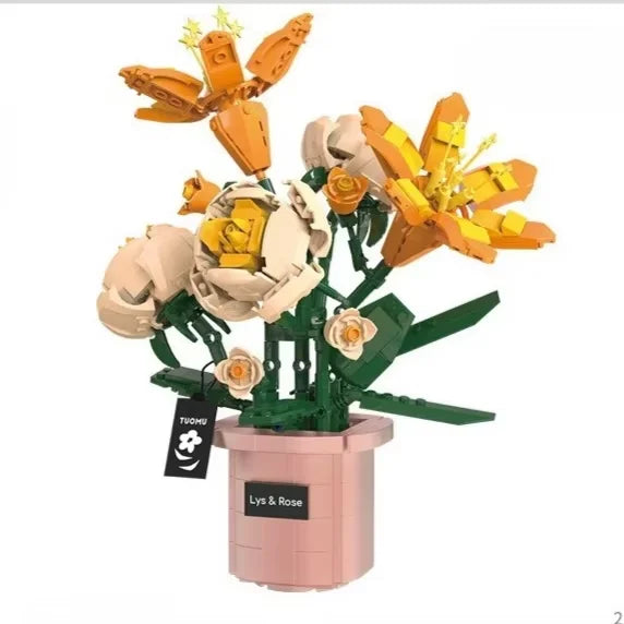 1000PCS Pink Bouquet Yellow Glory Blue Coneflower