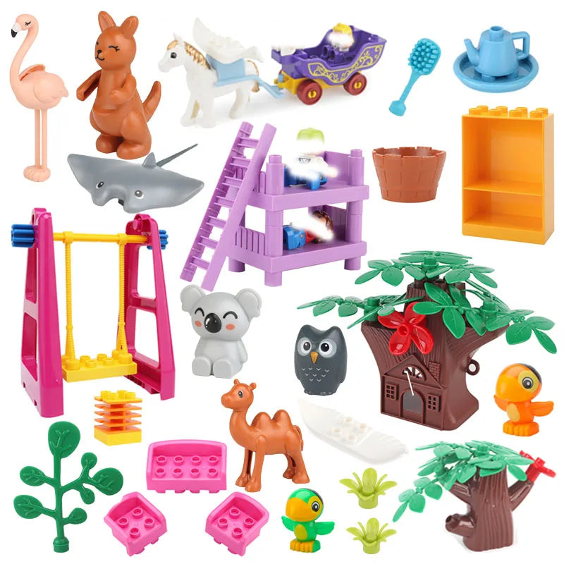 Big Bricks Zoo Animals Owl Koala Models