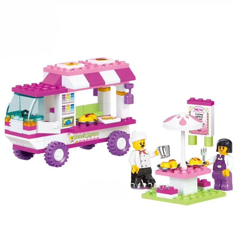 102PCS Building Blocks Set City Snack Van