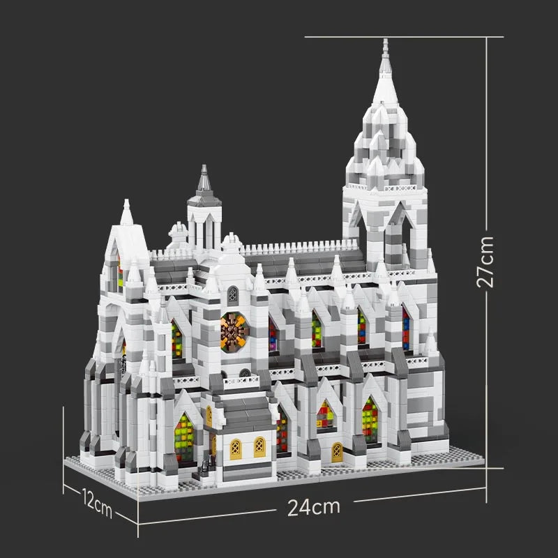 3000PCS Notre-Dame de Paris Cologne Cathedral Building Mini-Blicks Set Architectural Model