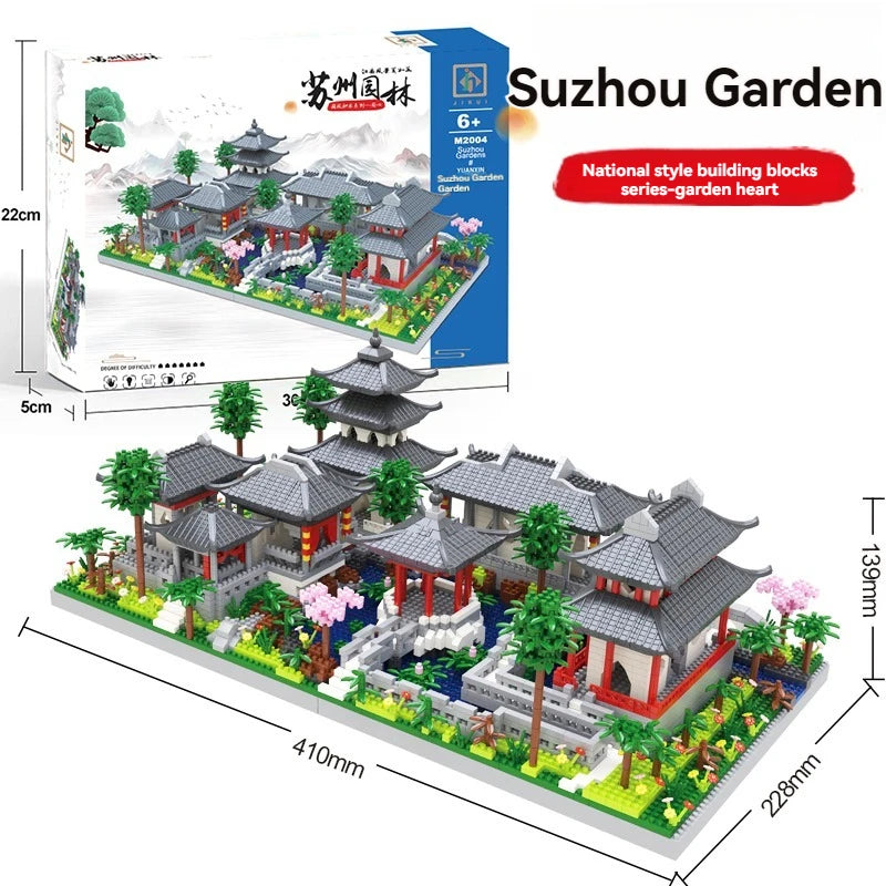 3888PCS Mini Blocks Suzhou Garden Traditional Chinese Architecture House