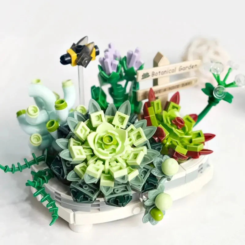 500PCS DIY Mini Bricks Succulent Cactus and Strawberry Potting Plants