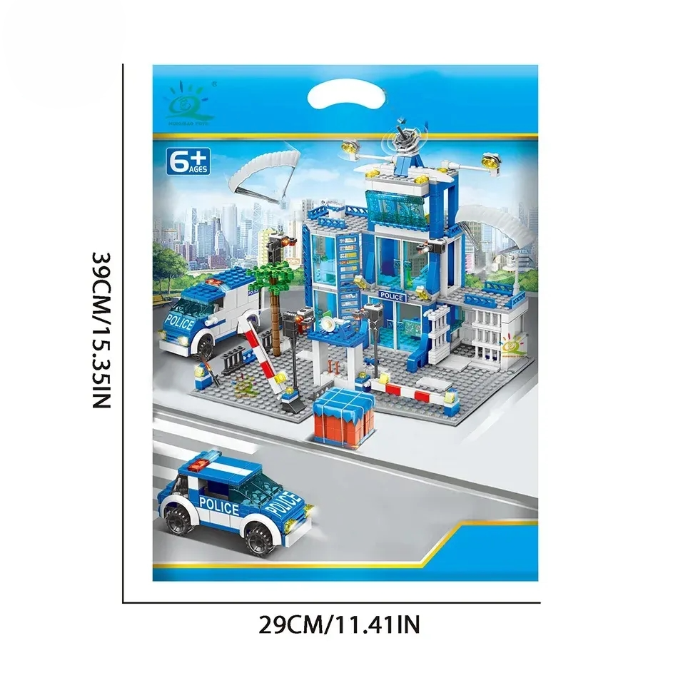 753PCS City Police Station Building Educational Blocks Set Boys