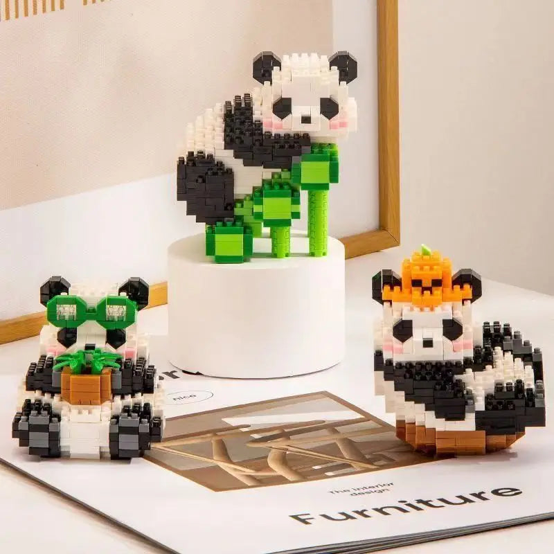 450PCS DIY Mini Bricks Chinese Style Animal Panda's Life