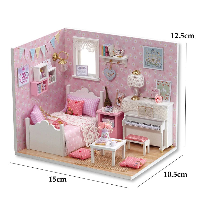Miniature DIY Doll House Streetsview 3D Puzzle Building Assembly Kit