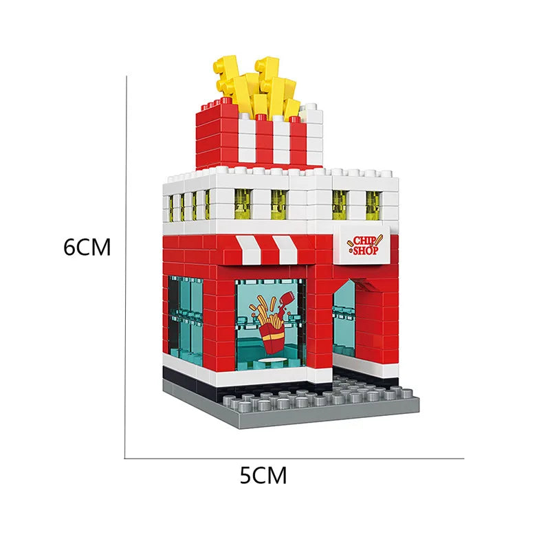 300PCS House Building Mini Blocks City and Shop