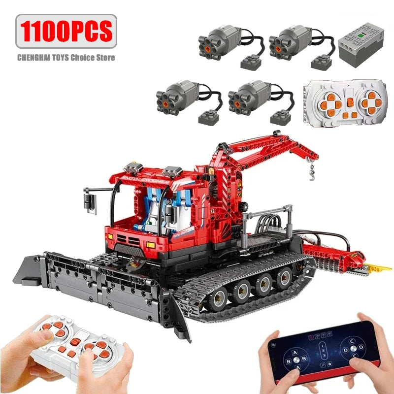 Technic Snow Groomer Building Blocks with Remote Control