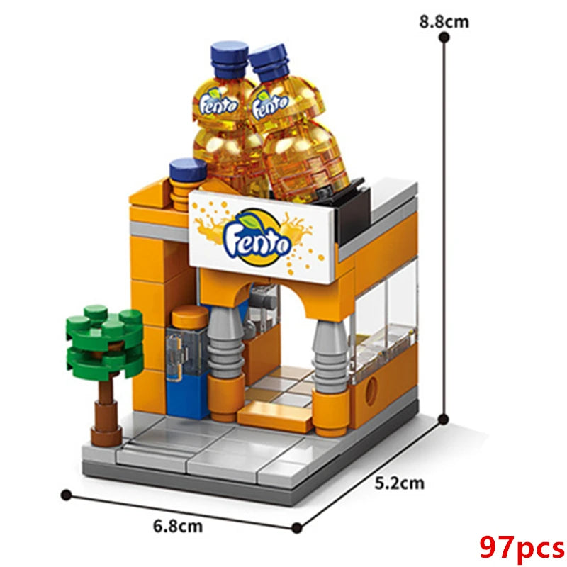 DIY Mini Streetview Restaurant Coffee Beverage Shop