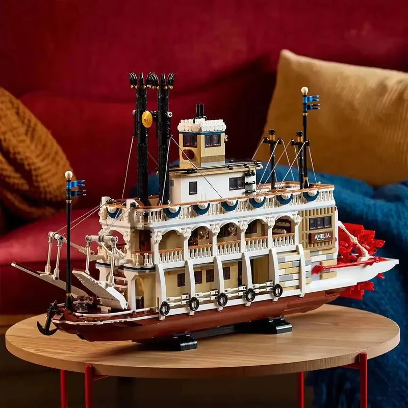4000 PCS Creative river steamboat building blocks steamboat model