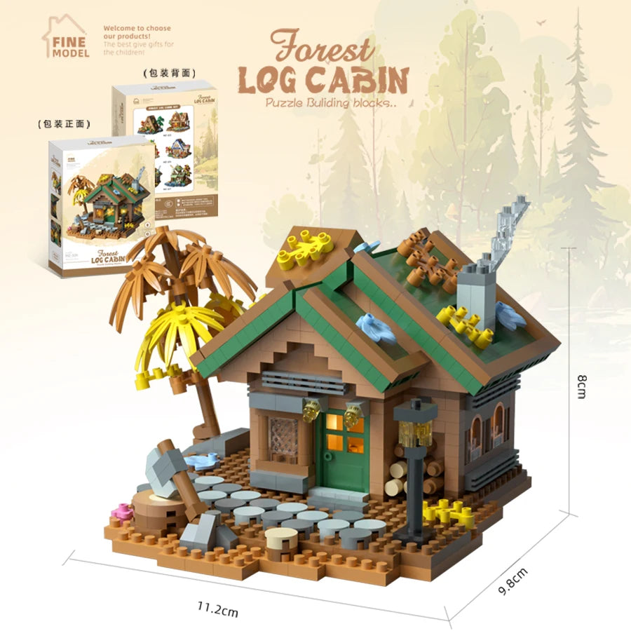 700 PCS Mini MOC Brick Forest Wooden House Treehouse