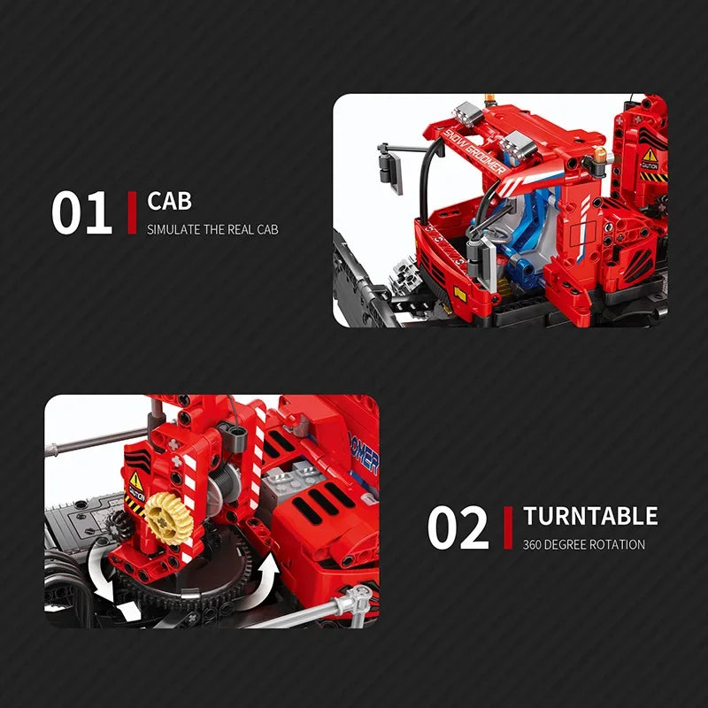 Technic Snow Groomer Building Blocks with Remote Control
