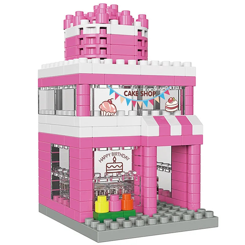 300PCS House Building Mini Blocks City and Shop