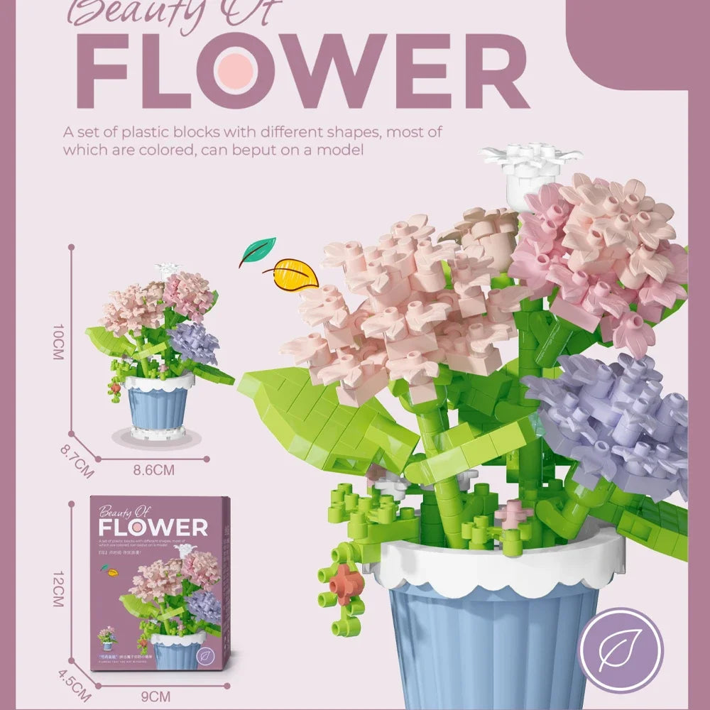 150PCS Mini Botanical Puzzle and Bricks for Office Desk Decor