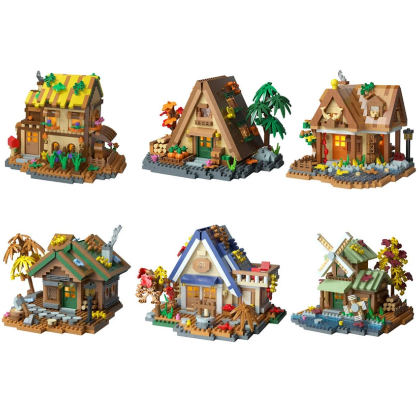 700 PCS Mini MOC Brick Forest Wooden House Treehouse