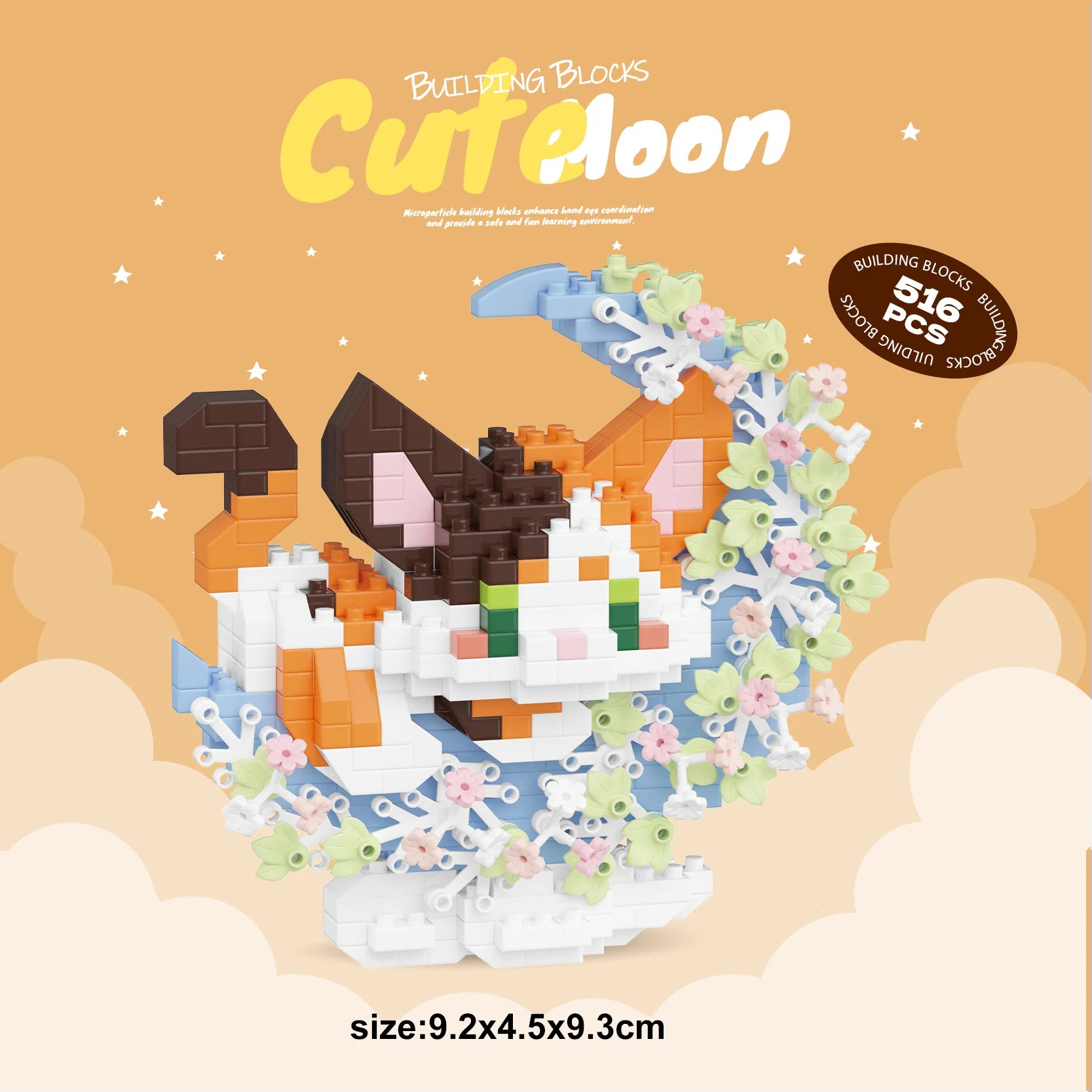 Mini Dog Cat panda raccoon Cute Pet Small Building Block Model Series