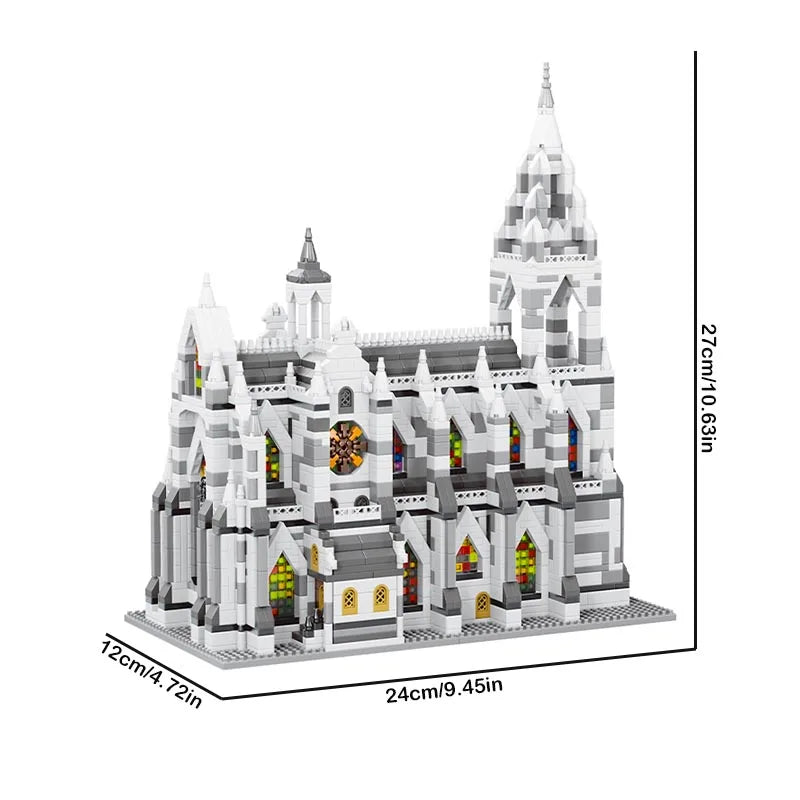 3000PCS Notre-Dame de Paris Cologne Cathedral Building Mini-Blicks Set Architectural Model