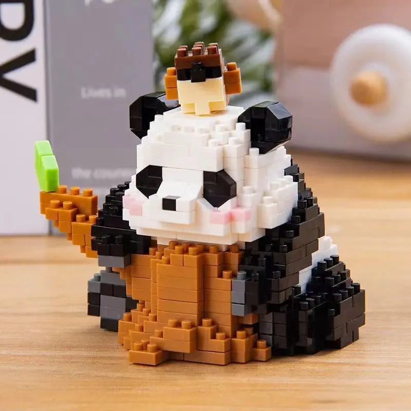 450PCS DIY Mini Bricks Chinese Style Animal Panda's Life