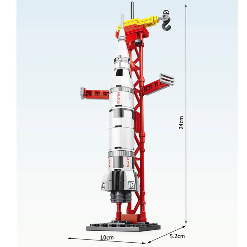 500PCS MOC Aerospaces Manned Rocket Craft Launch Center Space Spacecrafts Aviation Brick Set