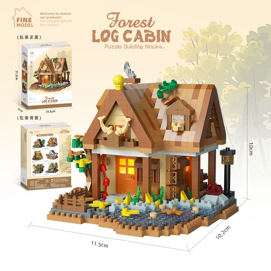 700 PCS Mini MOC Brick Forest Wooden House Treehouse