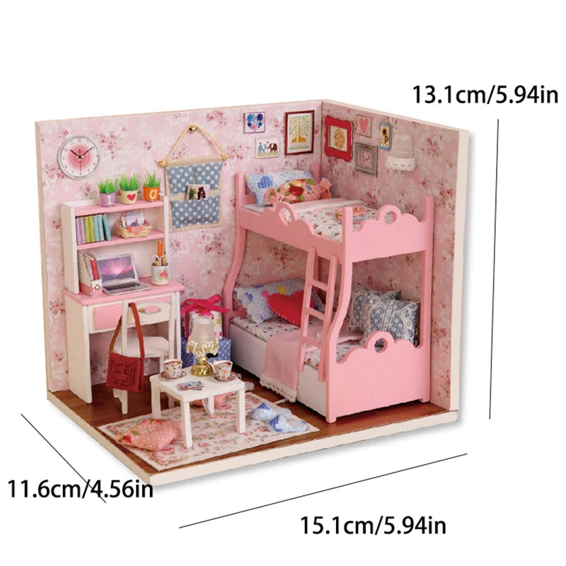 Miniature DIY Doll House Streetsview 3D Puzzle Building Assembly Kit