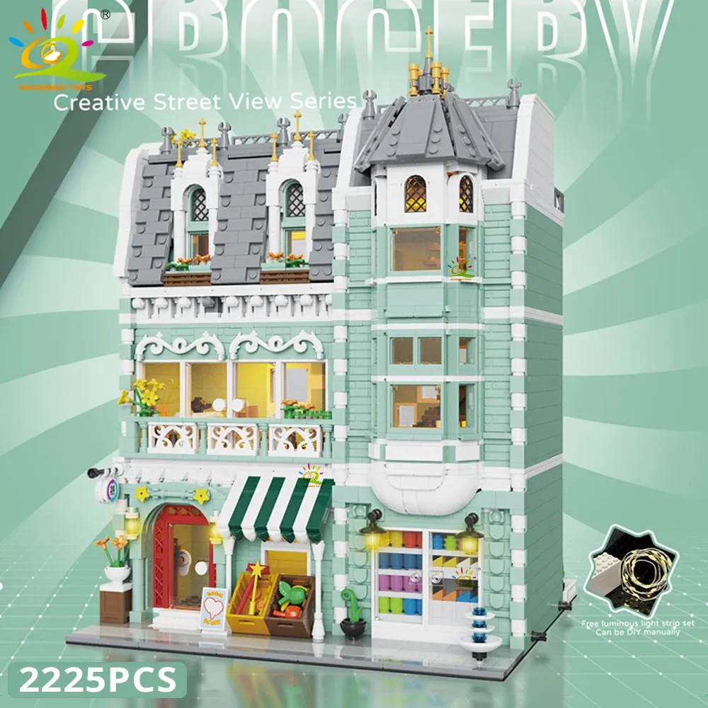 1456PCS CityView Old Streets Corner Coffee Shop Church and Bank