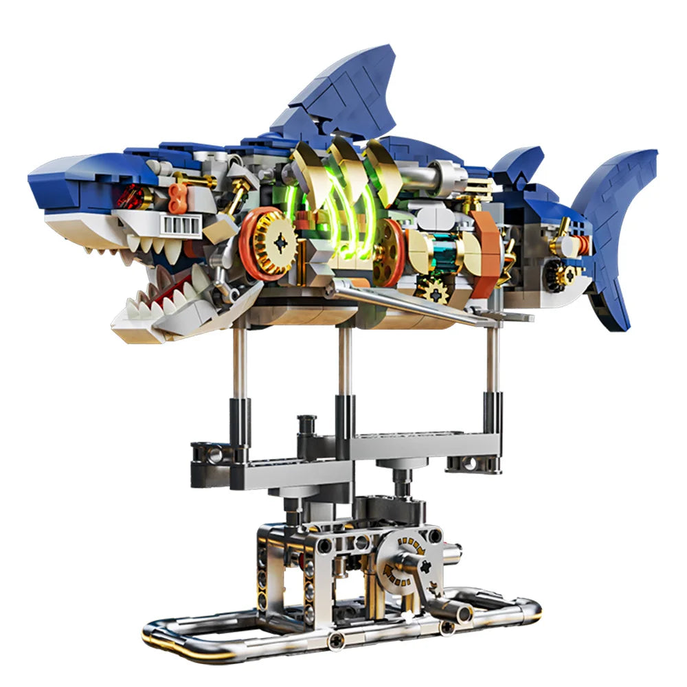 687pcs Mechanical Shark and Sea Life Building Set