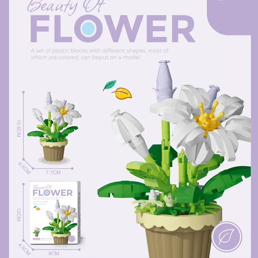 150PCS Mini Botanical Puzzle and Bricks for Office Desk Decor
