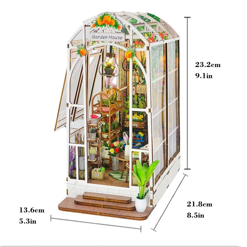 DIY Wooden Book Nook Shelf Cozy Home Garden Forest