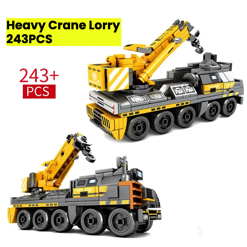 250PCS Heavy Engineering Transportation Truck Model Building Blocks