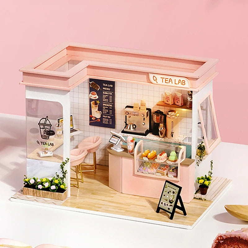 Miniature DIY Doll House Streetshouse 3D Puzzle Building Assembly Kit