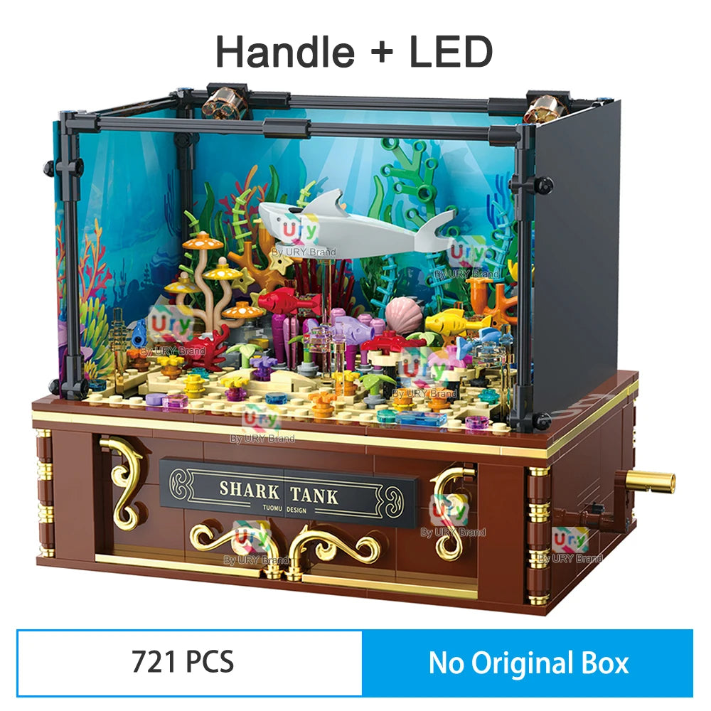 721 PCS Creative Fishbowl with Clownfish Shark Tank Underwater World Aquarium