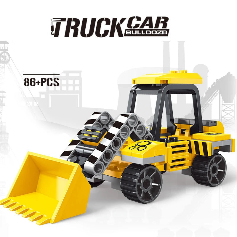 150PCS 6in1 Mini Heavy Engineering Cement Mixer Engineering Bricks
