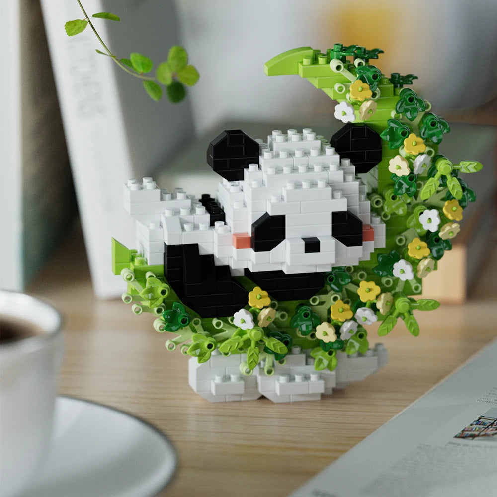 Mini Dog Cat panda raccoon Cute Pet Small Building Block Model Series