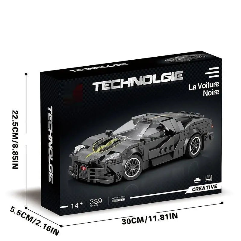 1:24 339PC Black Bugatti Racecar for Kids