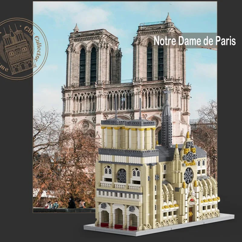 3000PCS Notre-Dame de Paris Cologne Cathedral Building Mini-Blicks Set Architectural Model