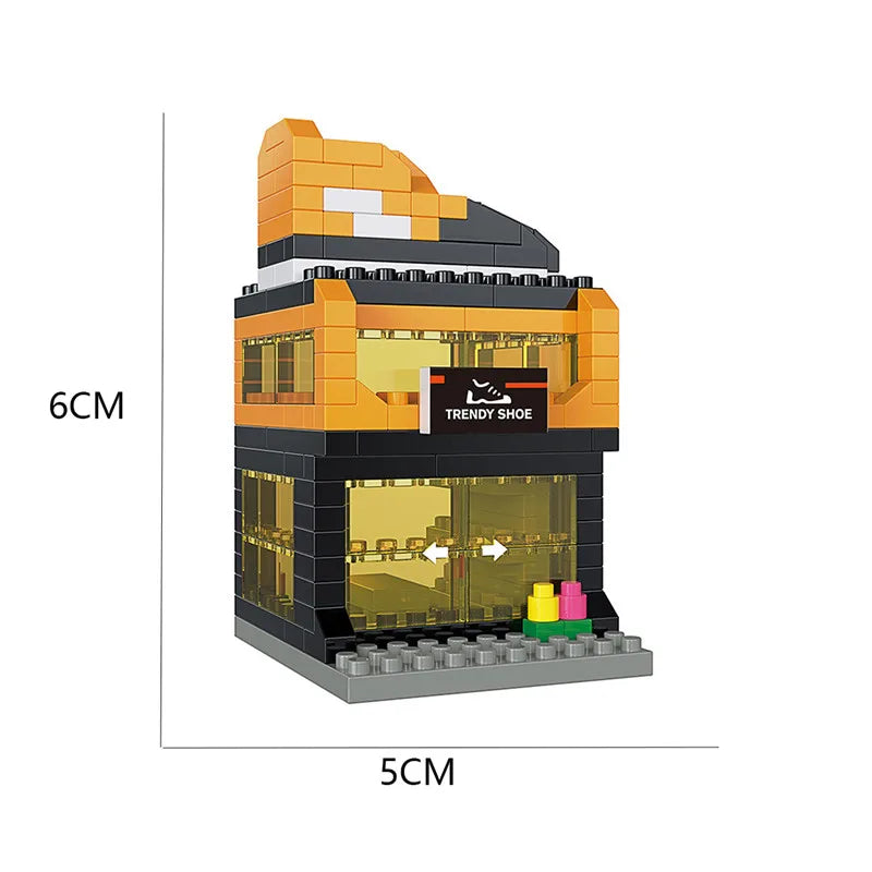 300PCS House Building Mini Blocks City and Shop